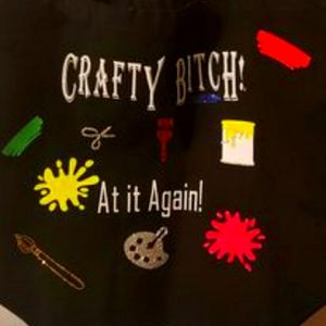 Black Canvas Carry Bag with vinyl design.